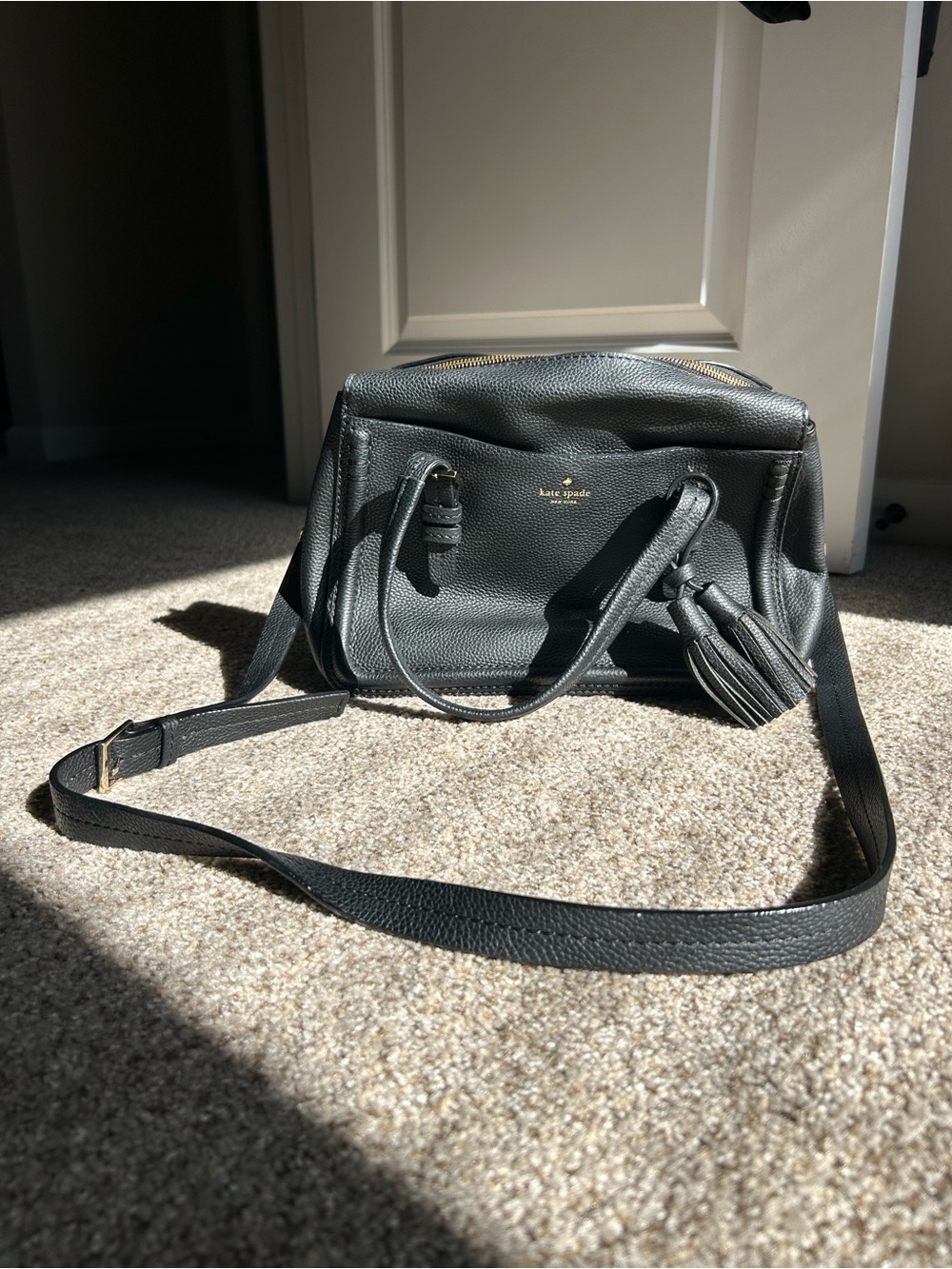 Kate Spade Black Leather Satchel/Shoulder Bag